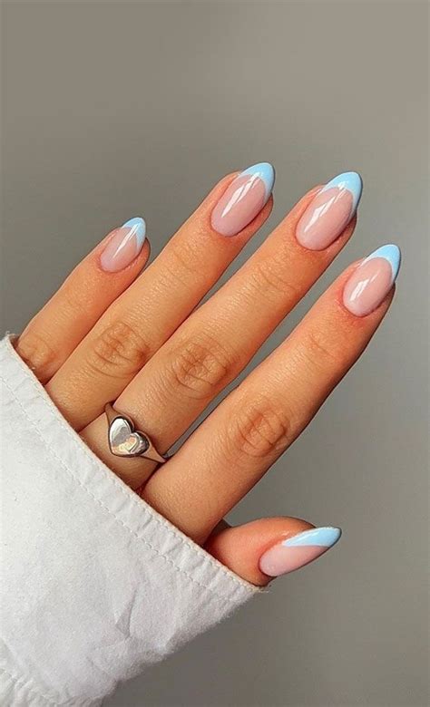 sky blue french tips.